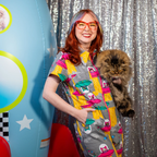 Cats in Space Jumpsuit in Asteroid Field by Blue Platypus Clothing