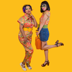 Brownstone Betties Jumpsuit in Pumpkin & Olive by Blue Platypus Clothing