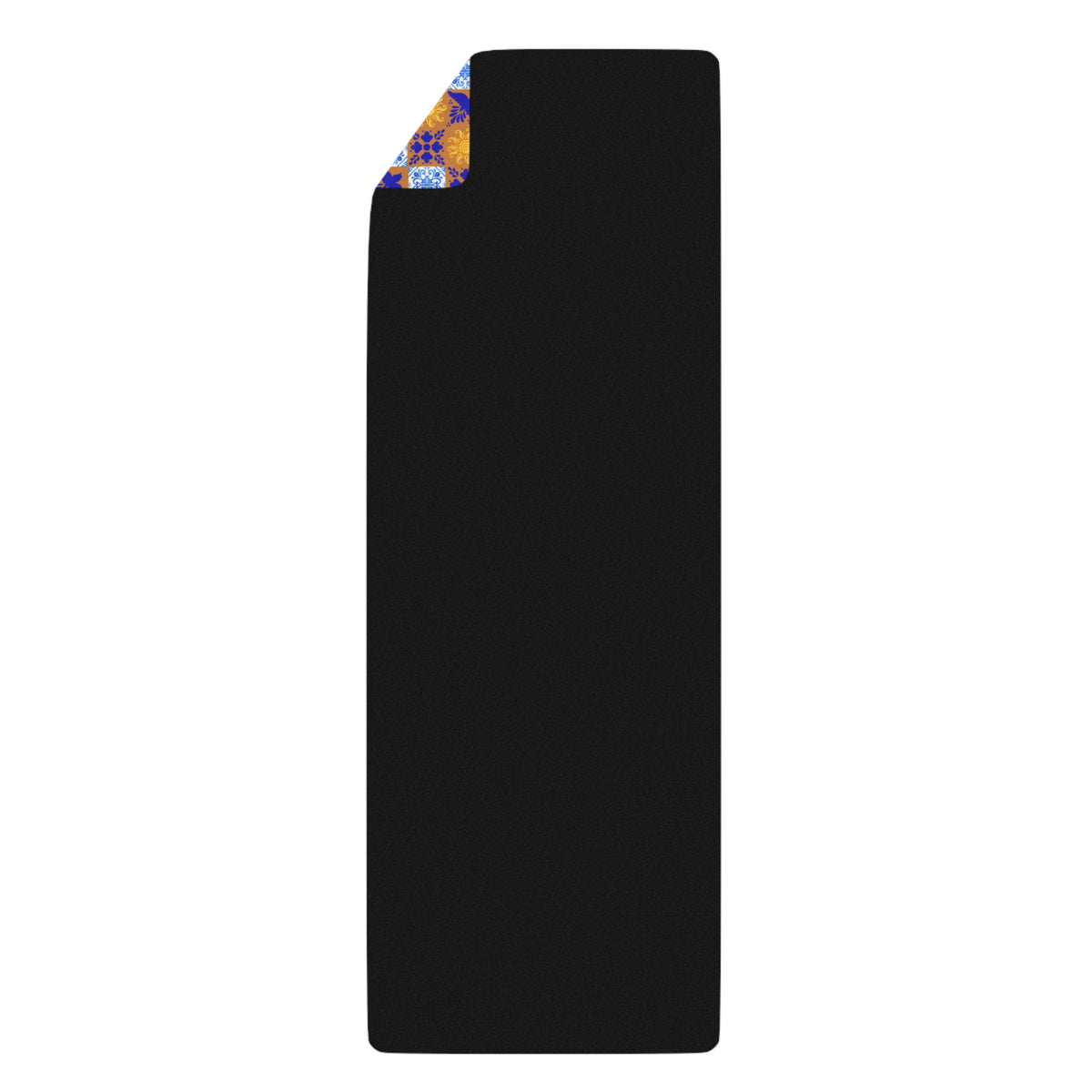 Talavera Sol Tile Pattern Rubber Yoga Mat, Mediterranean Geometric Design