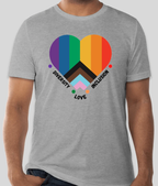 Pride Heart T-Shirt (Grey) by RainBee Designs LLC