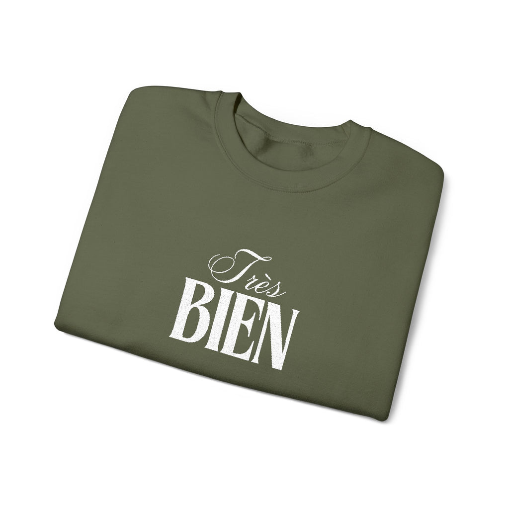 Embroidered Très Bien Sweatshirt -French Phrase Graphic Crewneck