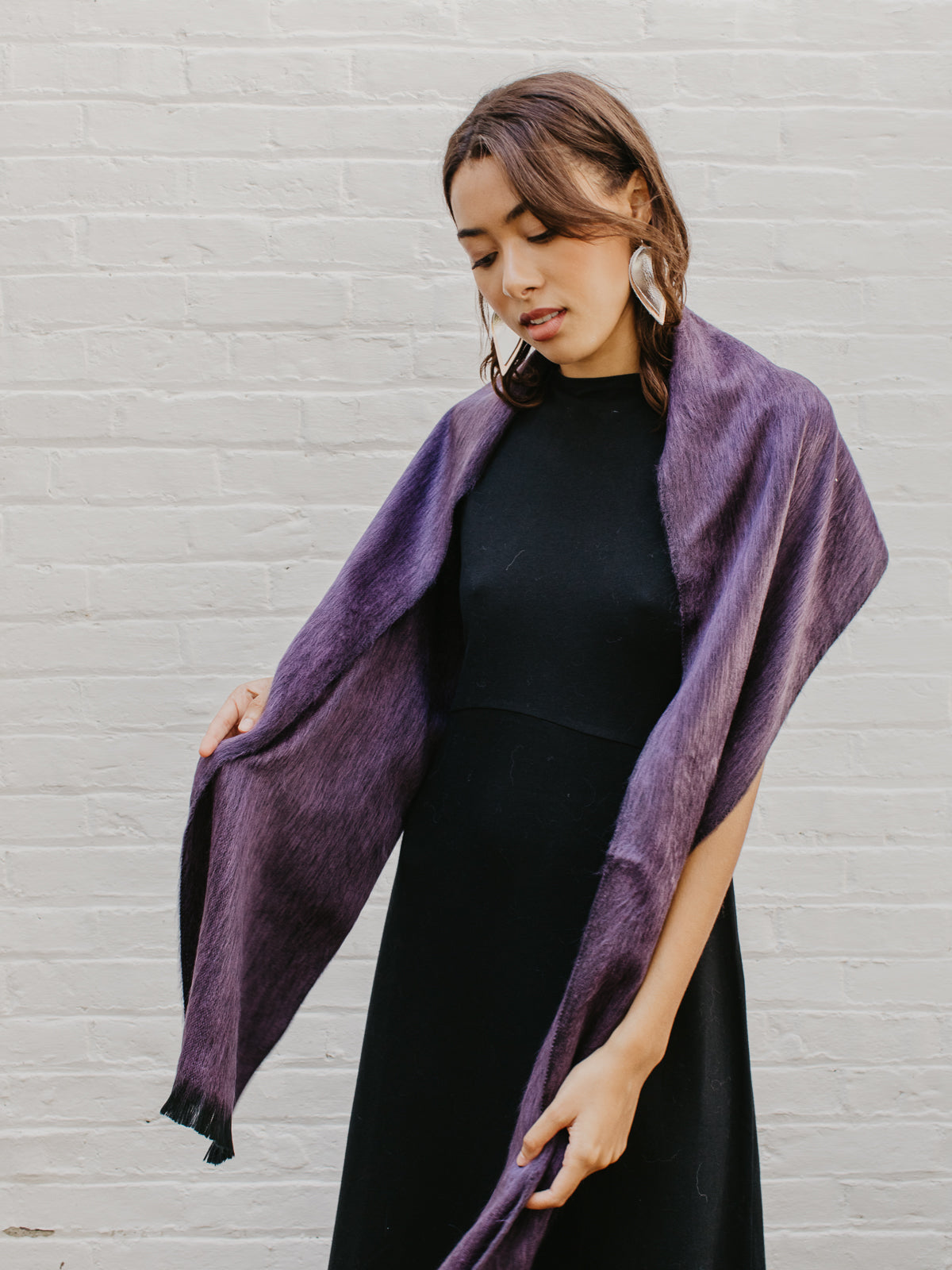 Brushed Alpaca Solid Scarf