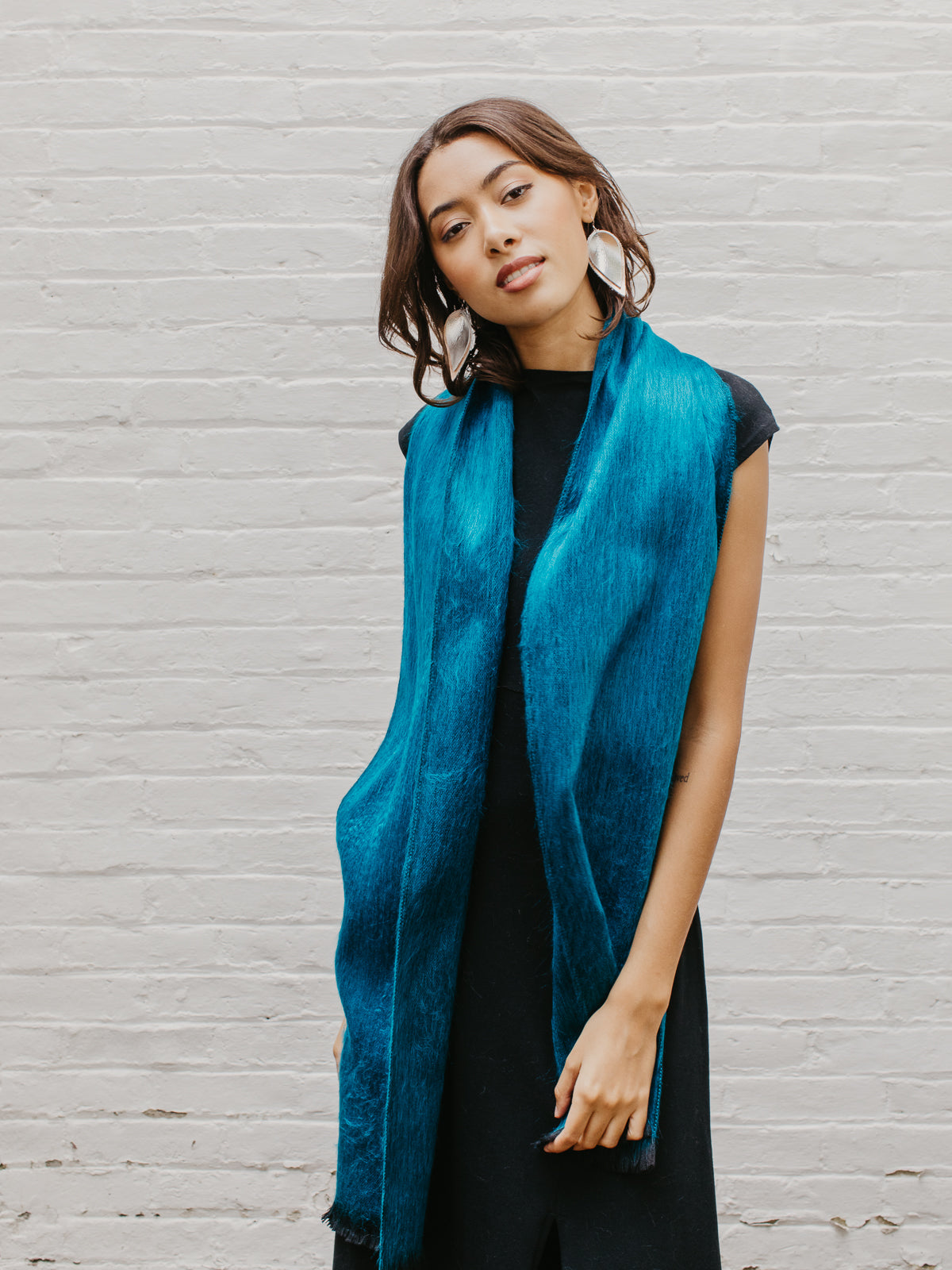 Brushed Alpaca Solid Scarf