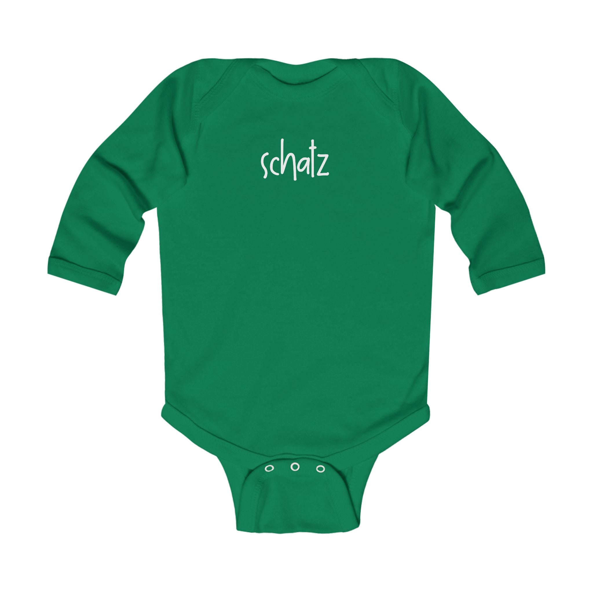 Schatz (treasure, darling) German Script baby bodysuit, long sleeve infant bodysuit