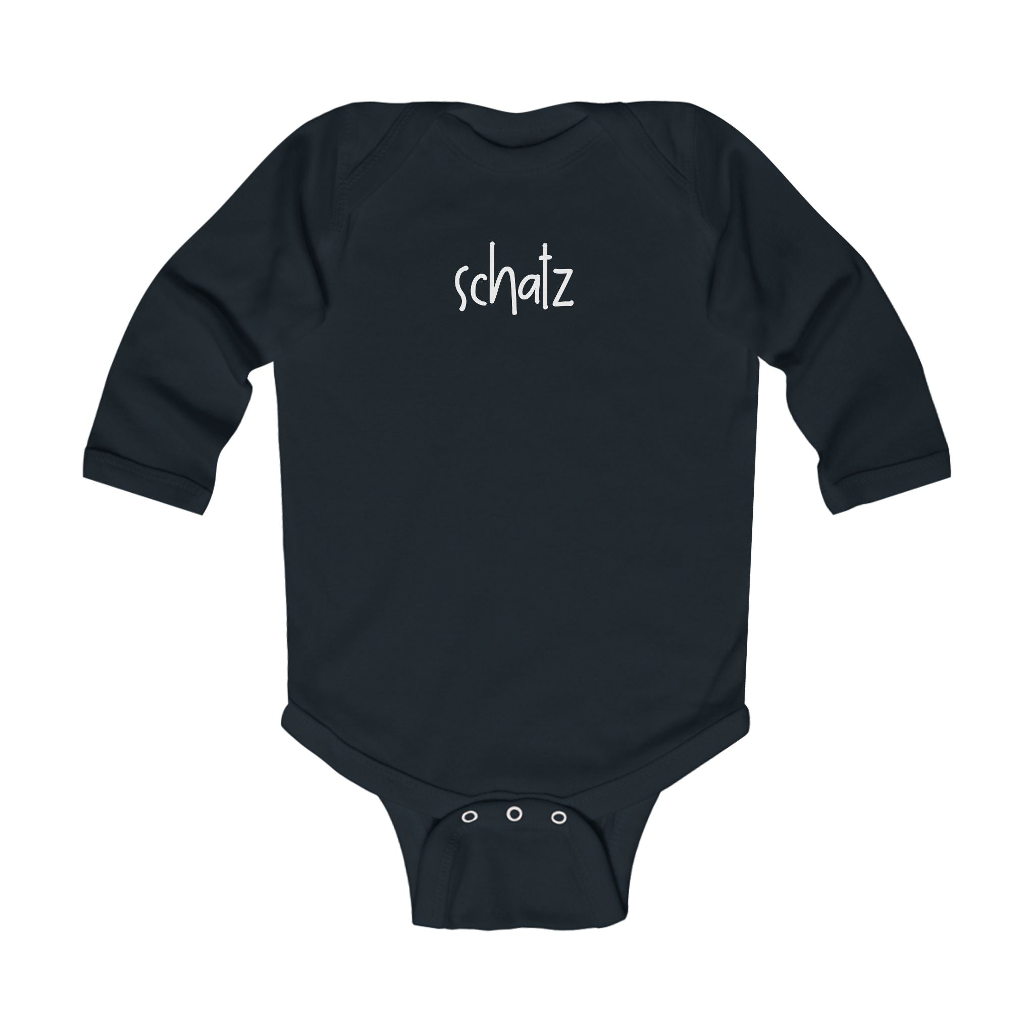 Schatz (treasure, darling) German Script baby bodysuit, long sleeve infant bodysuit