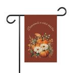 Italian Autumn Pumpkin Bouquet Garden Flag - "Benvenuti a casa nostra" Fall Welcome Banner