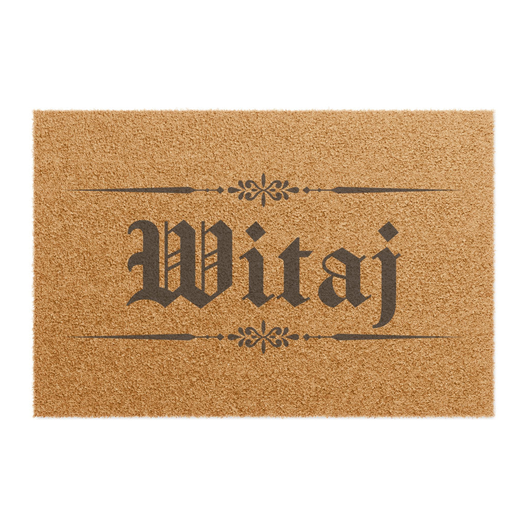 Witaj Polish Welcome Coir door Mat, Rustic Gothic Entryway Welcome Mat for Home & Apartment