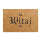 Witaj Polish Welcome Coir door Mat, Rustic Gothic Entryway Welcome Mat for Home & Apartment