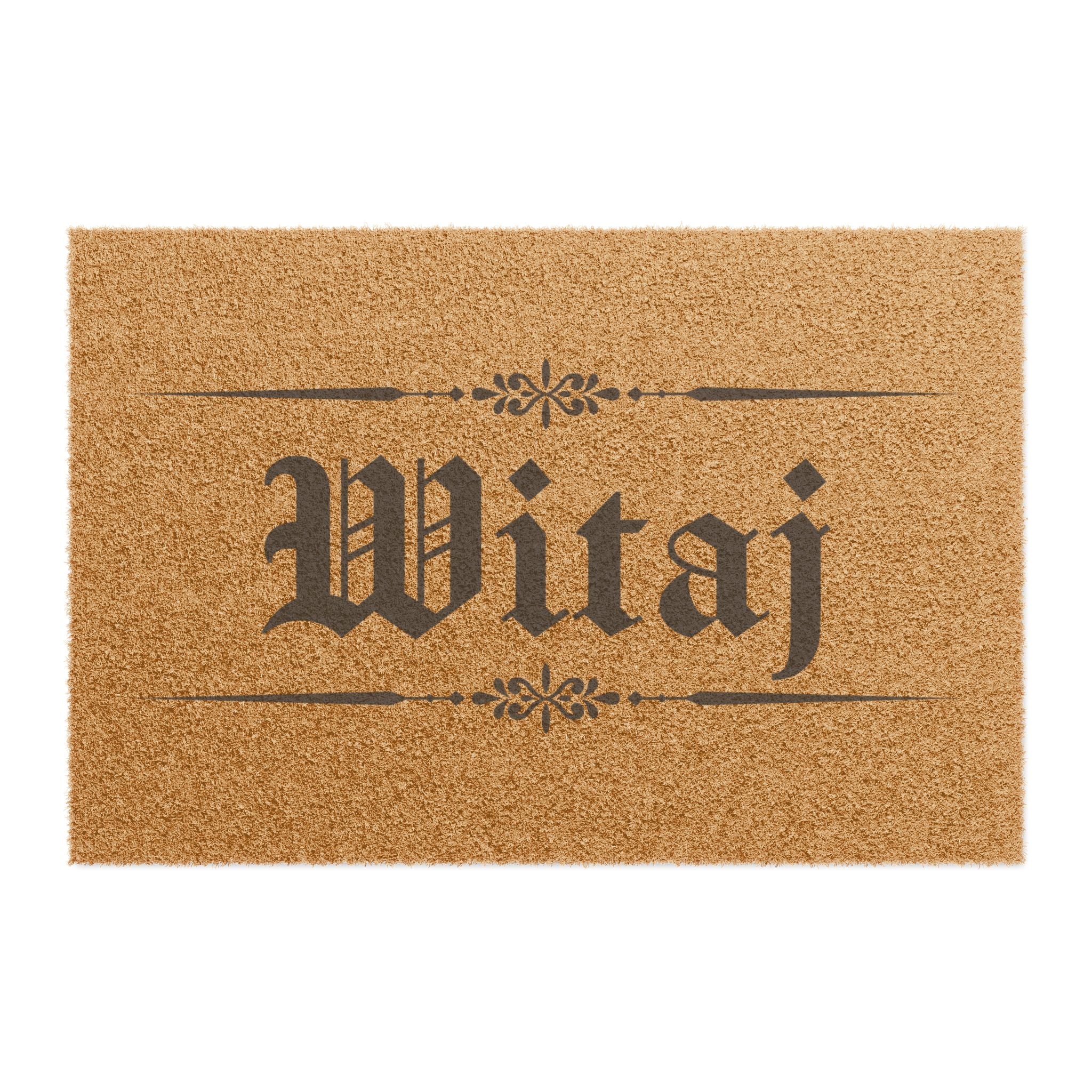 Witaj Polish Welcome Coir door Mat, Rustic Gothic Entryway Welcome Mat for Home & Apartment