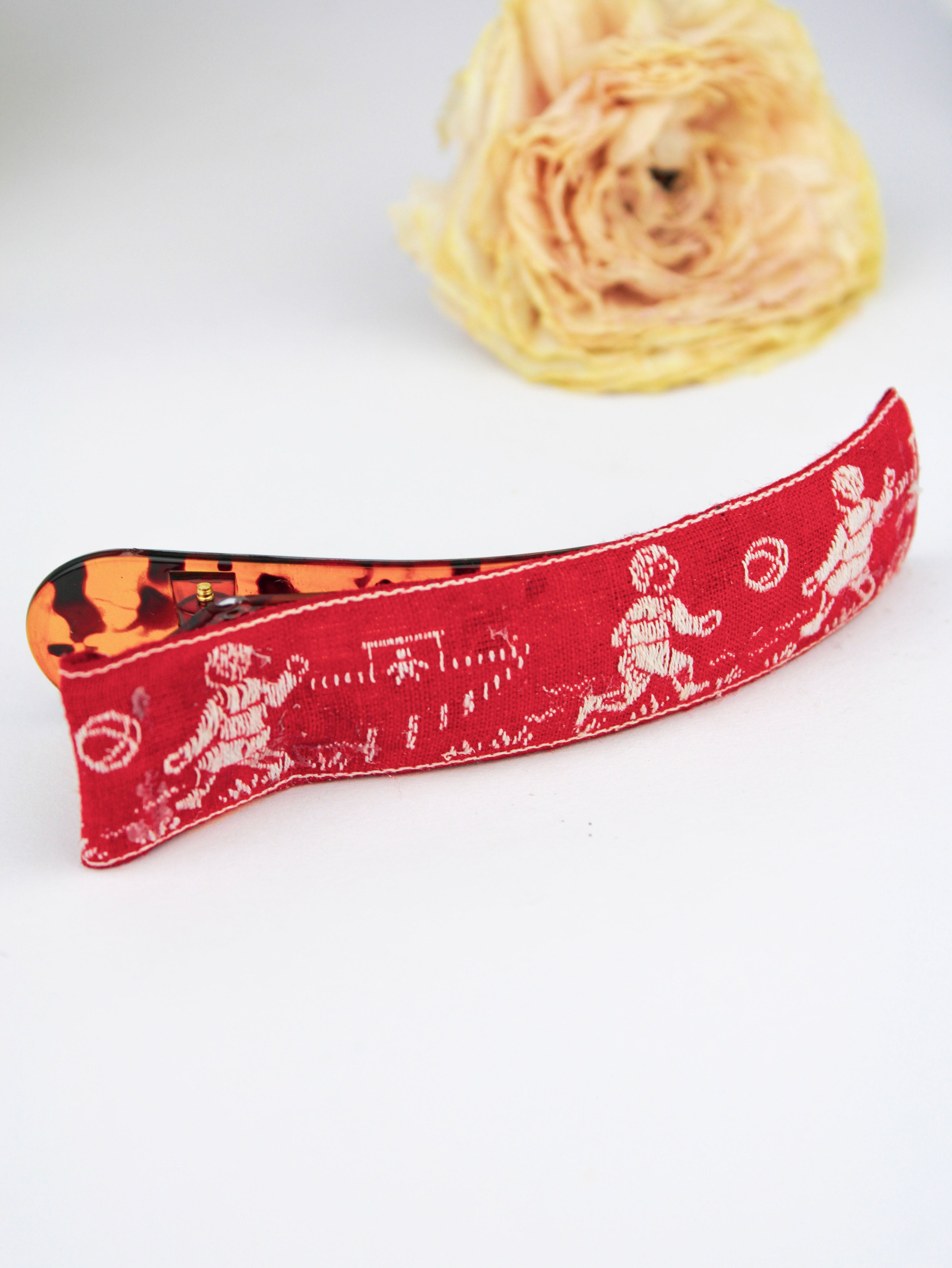 French Football Soccer Hair Clip