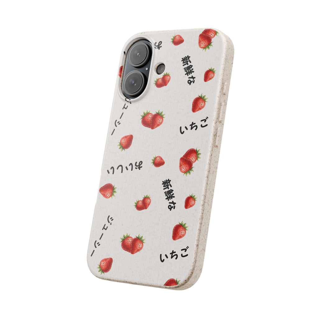 Japanese strawberries Eco Biodegradable Phone Case