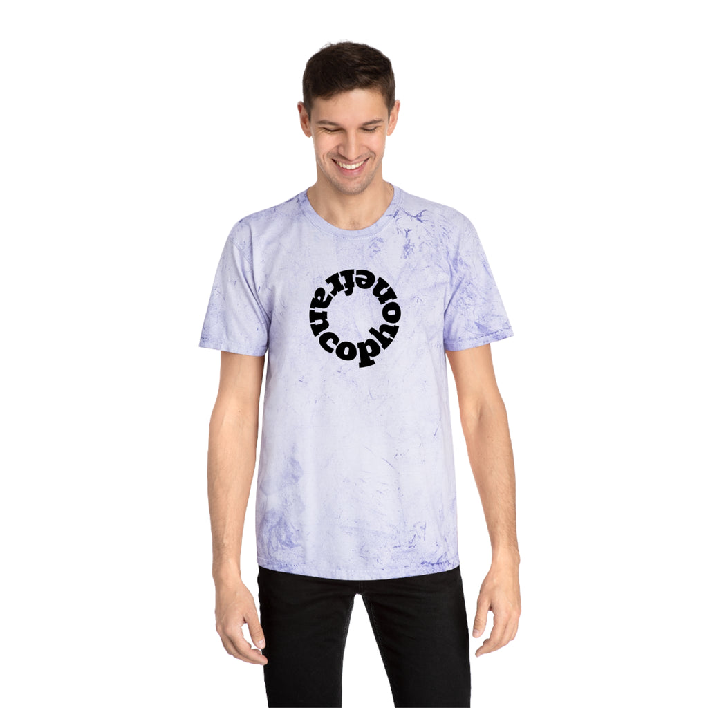 Francophone circular tye-dye tee shirt, retro unisex t-shirt for French language speakers