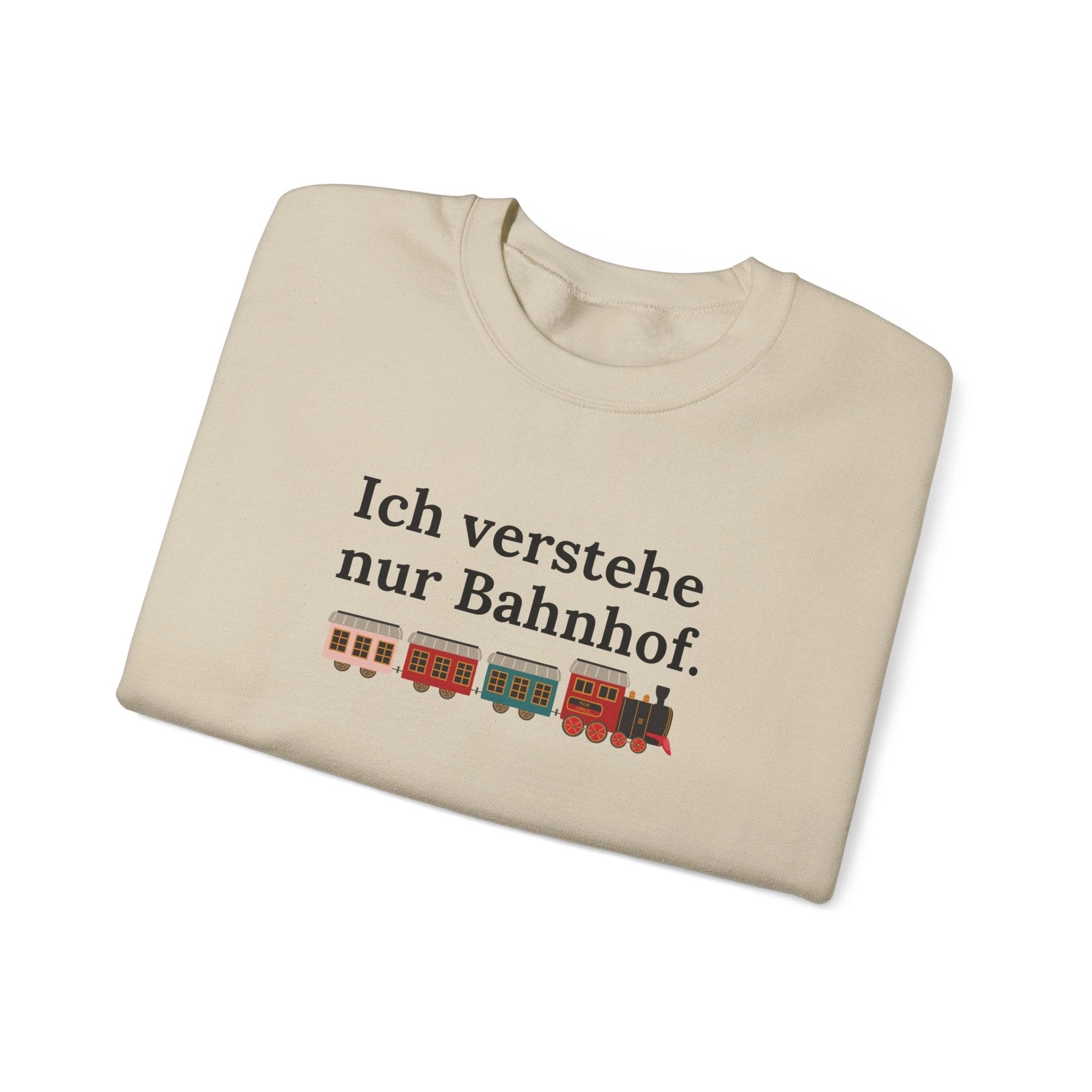 Ich verstehe nur Bahnhof Crewneck Sweatshirt, German Train Graphic by Printify