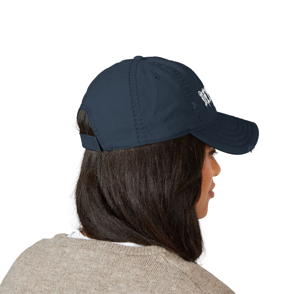 Embroidered Distressed Detroit Hat