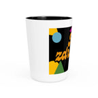 Na zdrowie Shot Glass, Cheers Polish Phrase, Retro Colorful Confetti Design by Printify