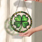 Irish Lucky Shamrock Stained Glass Gift
