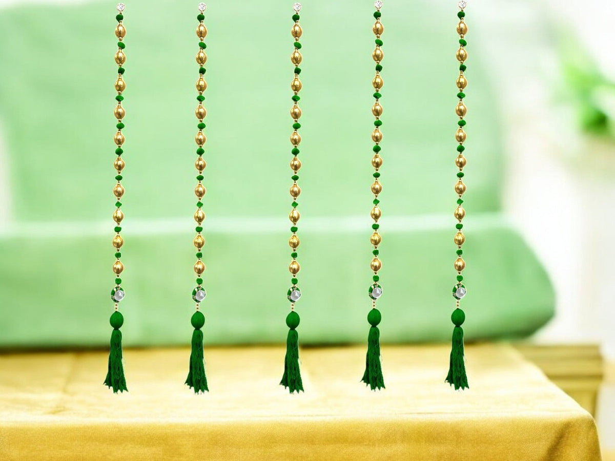 36" Gota Ball Lari With Tassels, set of 5 Festive Decor La Vie Bien 36" Gota Ball Lari With Tassels, set of 5