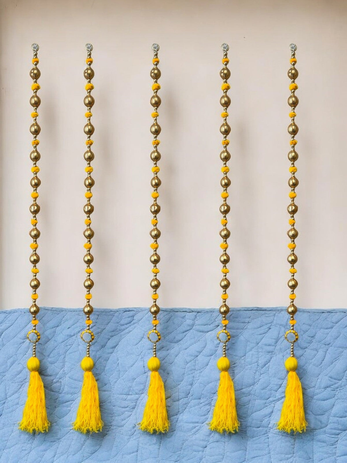 36" Gota Ball Lari With Tassels, set of 5 Festive Decor La Vie Bien 36" Gota Ball Lari With Tassels, set of 5