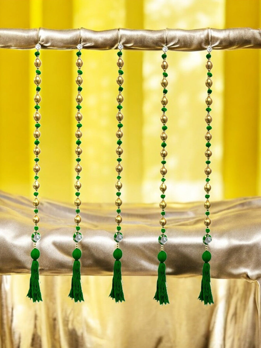 36" Gota Ball Lari With Tassels, set of 5 Festive Decor La Vie Bien 36" Gota Ball Lari With Tassels, set of 5