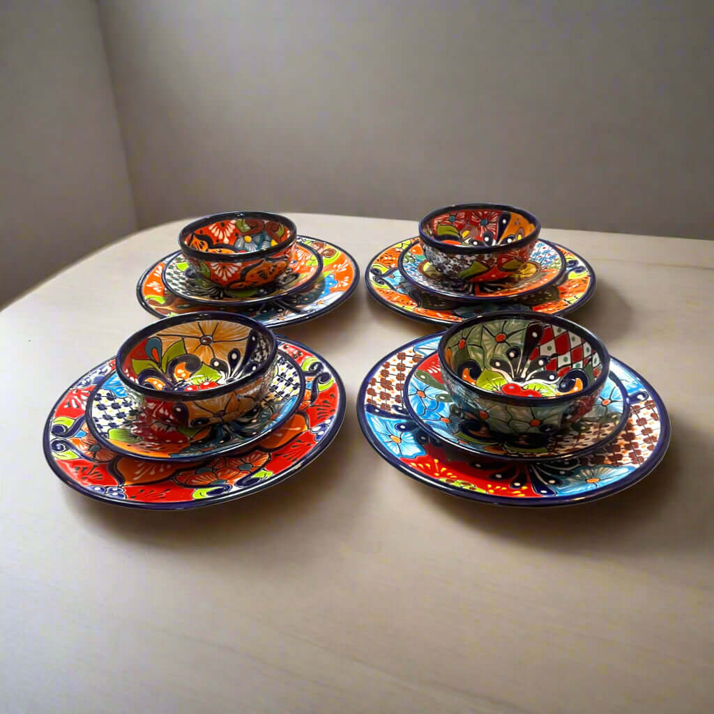 36 - Piece Talavera Dinnerware Set | Handmade Mexican Plates & Bowls Talavera Dinnerware Set La Vie Bien 36 - Piece Talavera Dinnerware Set | Handmade Mexican Plates & Bowls