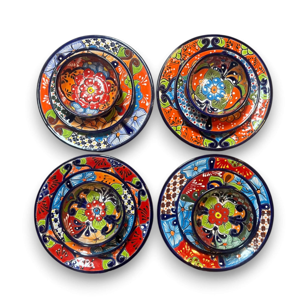 36 - Piece Talavera Dinnerware Set | Handmade Mexican Plates & Bowls Talavera Dinnerware Set La Vie Bien 36 - Piece Talavera Dinnerware Set | Handmade Mexican Plates & Bowls