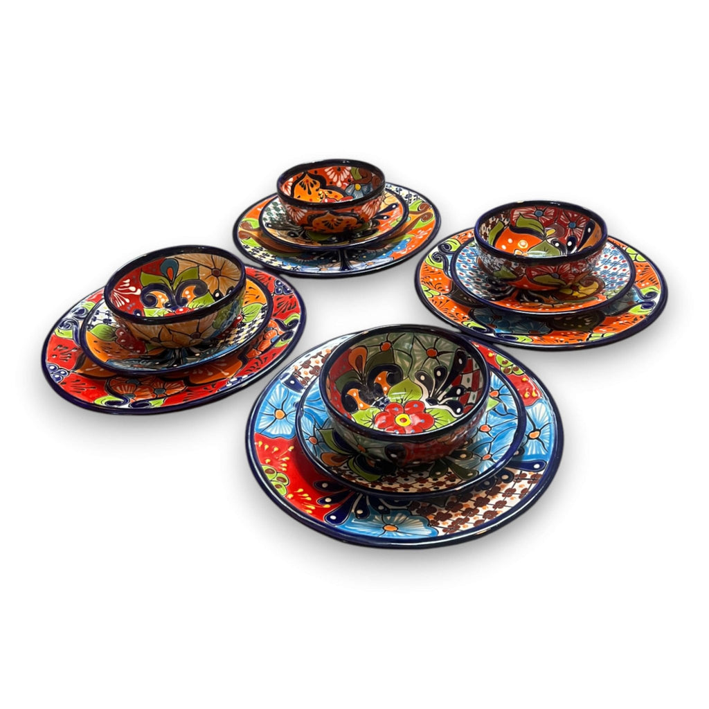 36-Piece Talavera Dinnerware Set | Handmade Mexican Plates & Bowls Talavera Dinnerware Set La Vie Bien 36-Piece Talavera Dinnerware Set | Handmade Mexican Plates & Bowls