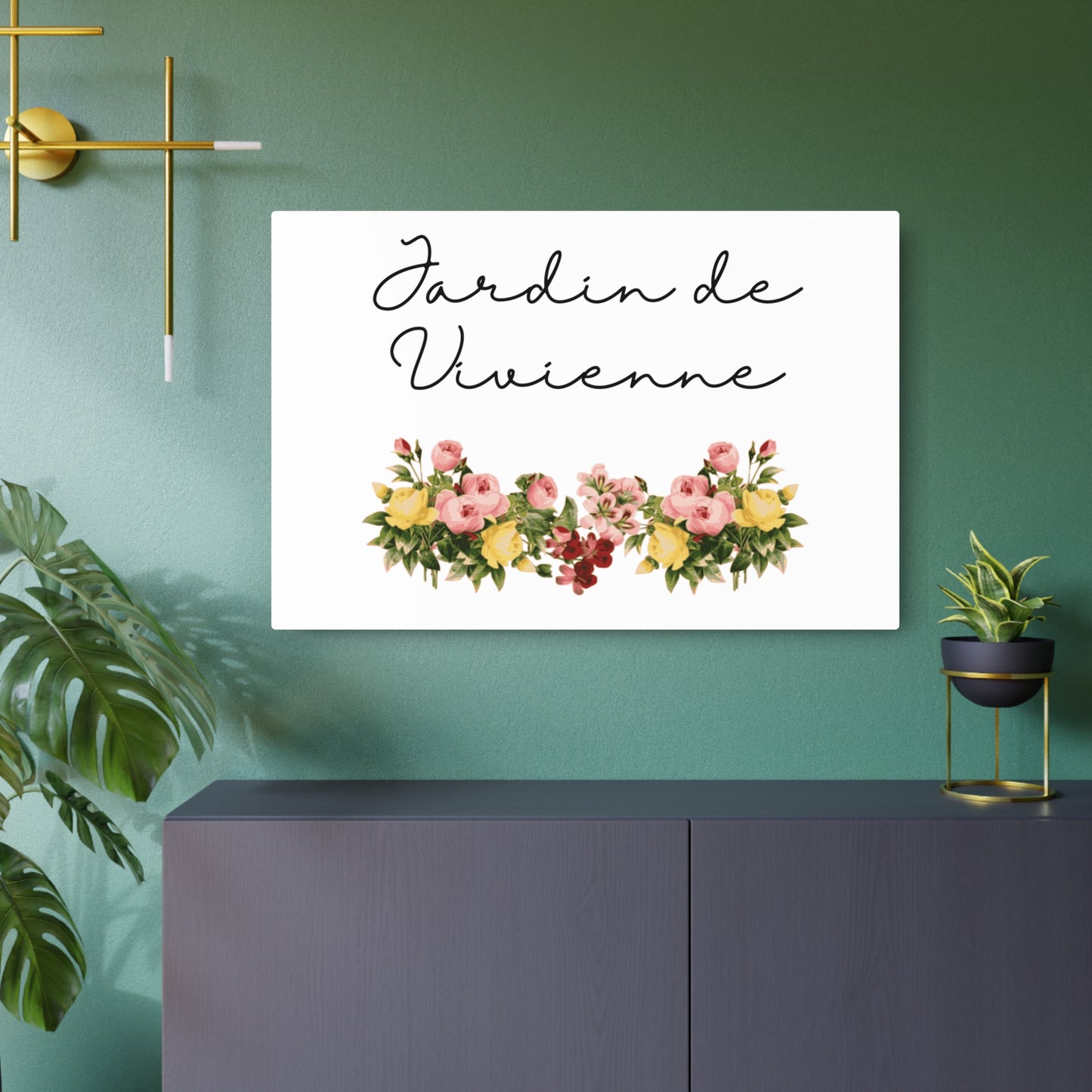 Panneau d'art en métal personnalisé Jardin de (nom personnalisé) pour jardin