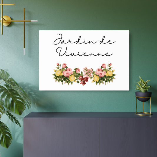 Custom Jardin de (custom name) Metal Art Sign for Garden