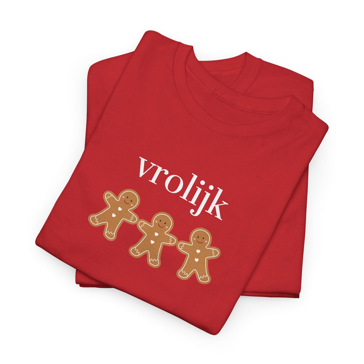 Vrolijk Gingerbread Trio Tee — Dutch Holiday Christmas Cookie Shirt
