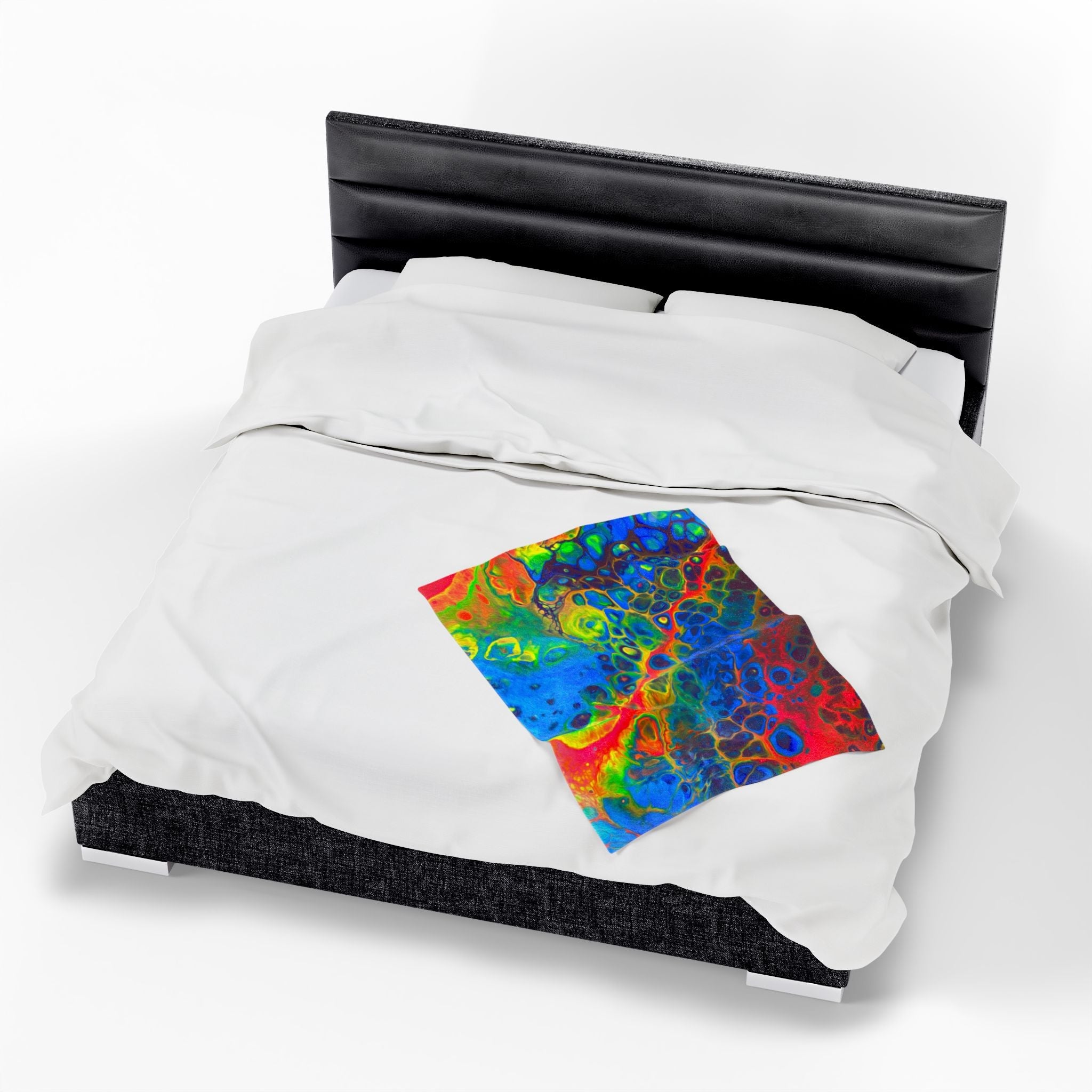 Bespattered Facade Rainbow Velveteen Plush Blanket | 3 Sizes