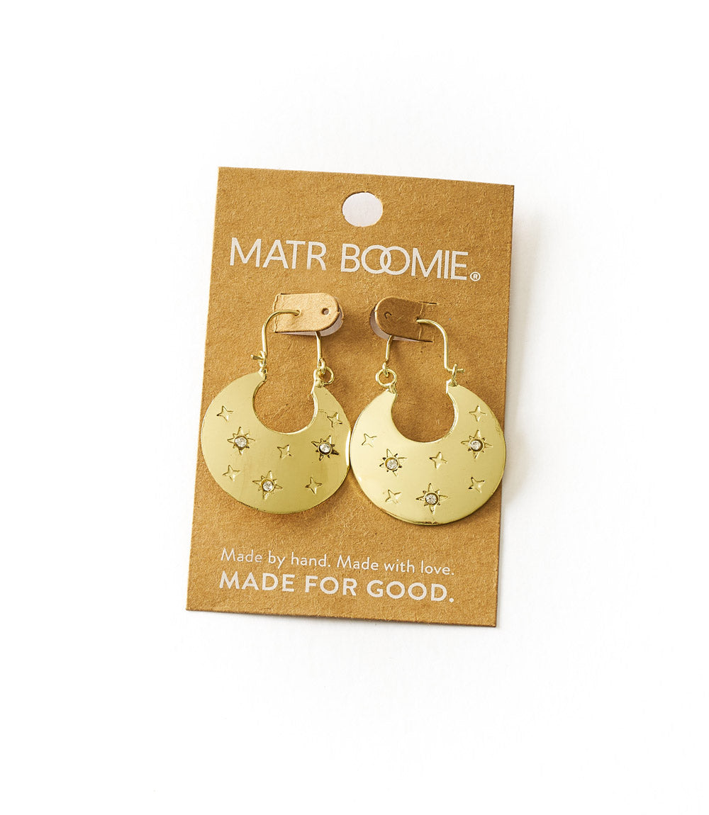 Sitara Starry Flat Hoop Earrings