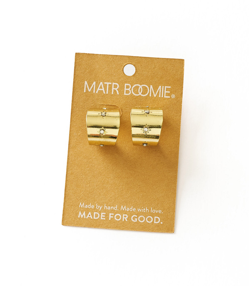 Sitara Starry Studded Round Hoop Earrings