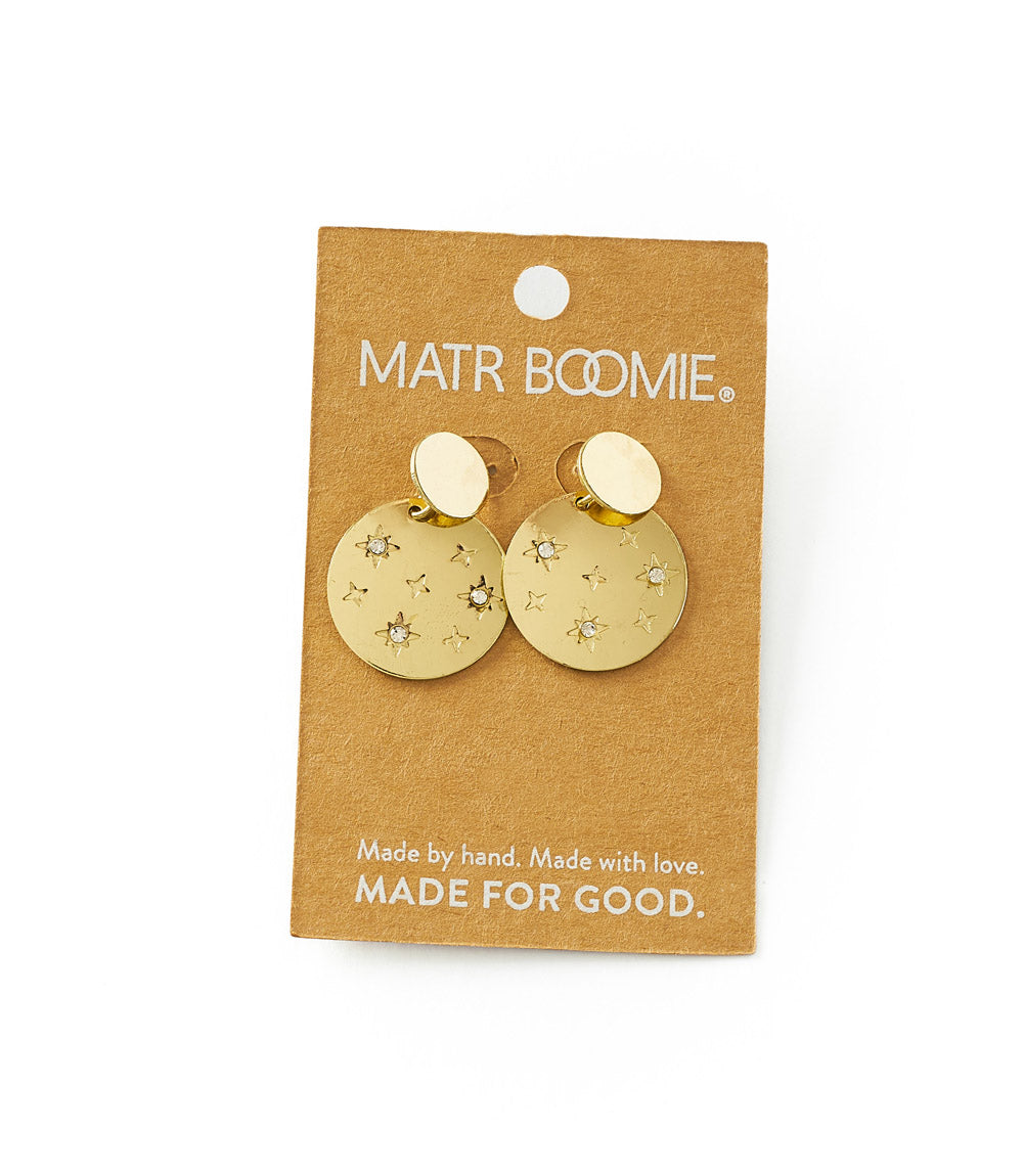 Sitara Starry Double Circle Dangle Earrings