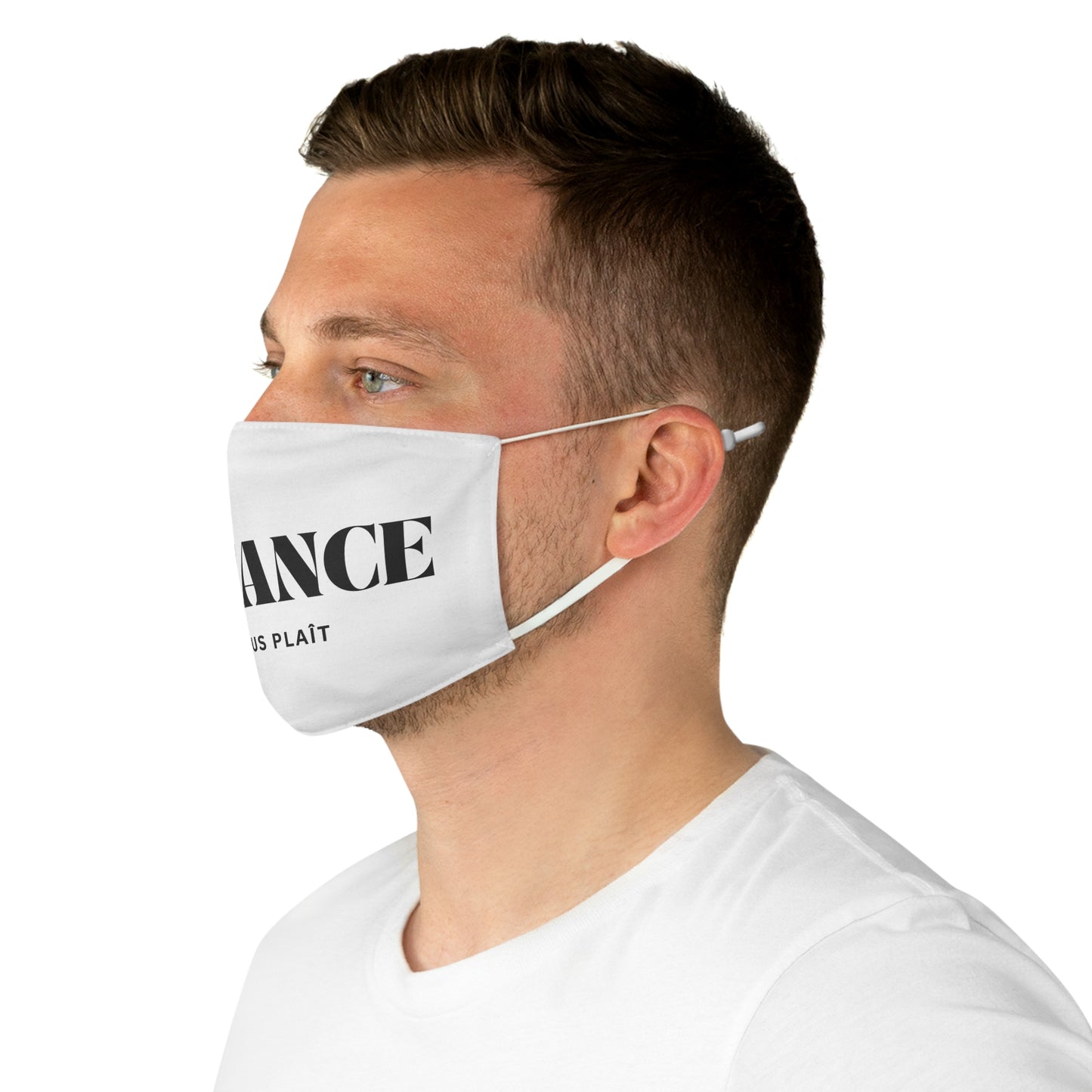 Distance, s'il vous plaît Fabric Face Mask