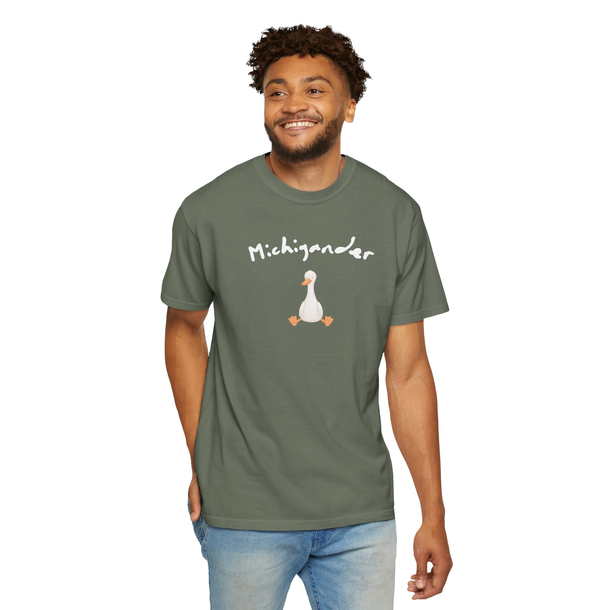 Michigander comfort colors adult tee, silly goose shirt for Michigan residents