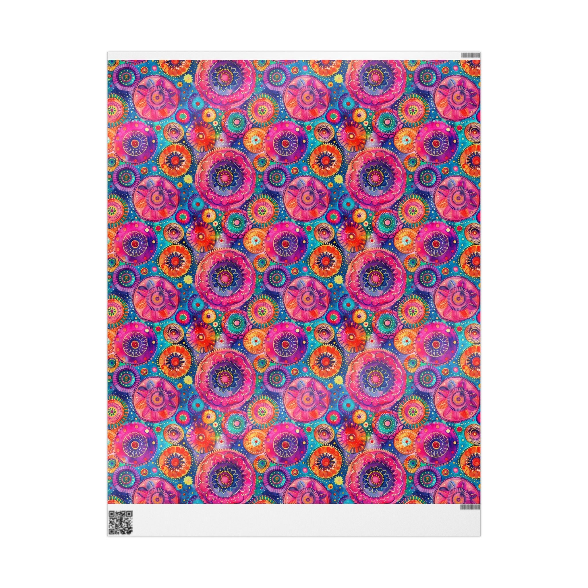 Bespattered Facade Colorful Circles Wrapping Paper | Three Sizes | Glossy or Matte