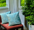 Velvet Cushion or Pillow Cover with Golden Embroidery Set of 2
