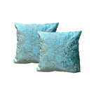 Velvet Cushion or Pillow Cover with Golden Embroidery Set of 2