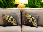 Velvet Cushion or Pillow Cover with Tree Branch Sequence Design, Set of 2