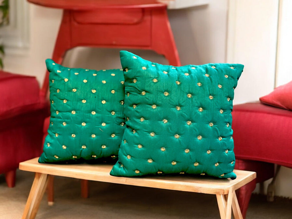 Dupioni Silk Star Cushion or Pillow Cover, Set of 2