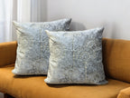 Velvet Cushion or Pillow Cover with Golden Embroidery Set of 2