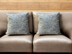 Velvet Cushion or Pillow Cover with Golden Embroidery Set of 2