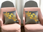 Velvet Cushion or Pillow Cover with Tree Branch Sequence Design, Set of 2