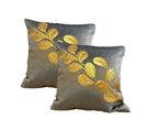 Velvet Cushion or Pillow Cover with Tree Branch Sequence Design, Set of 2