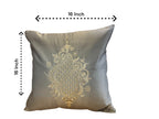 Satin Cushion or Pillow Cover with Koyari Embroidery, Set of 2