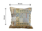 Silk Cushion or Pillow Cover with Heavy Traditional Indian Thread Work, Set of 2