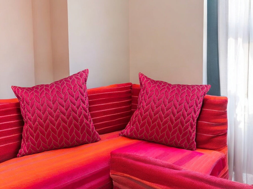 Silk Cushion or Pillow Cover with Choti Design, Set of 2
