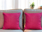Silk Cushion or Pillow Cover with Full Sequence Design, Set of 2