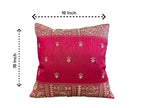 Silk Cushion or Pillow Cover with King Crown & Border Embroidery, Set of 2