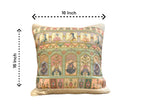 Velvet & Silk Mixed Cushion or Pillow Cover with Raja Rani Thread Work, Set of 1